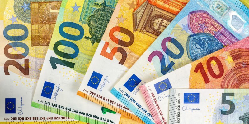 Euro banknotes save money finance background banner pay pay banknotes in Stuttgart