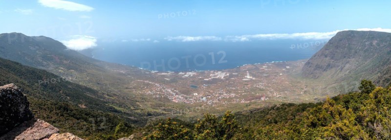 Panoramic from the Mirador of the municipality of La Frontera in the park of La Llania in El Hierro