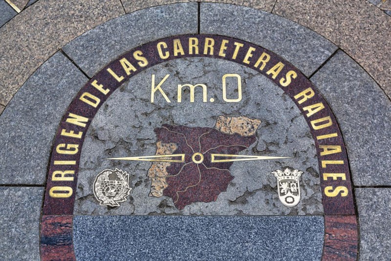 Plaque in pavement with map and zero kilometre