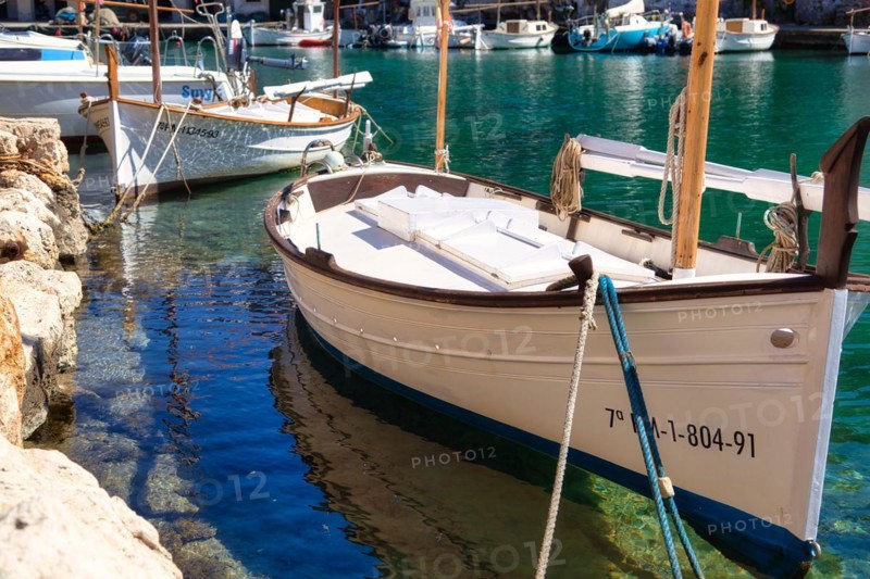 Boats in the fishing harbour in Cala Figuera