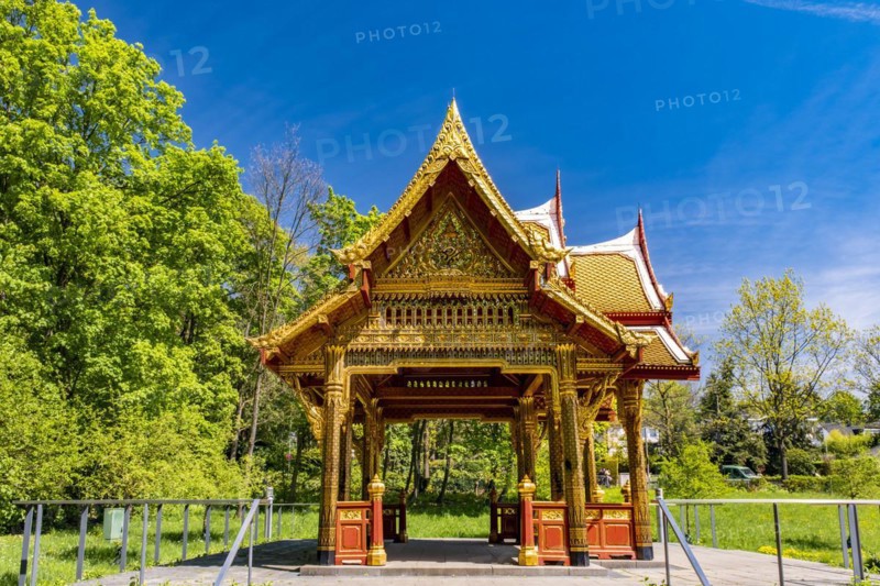Siamese Temple Sala-Thai II in the spa gardens of Bad Homburg vor der Hoehe