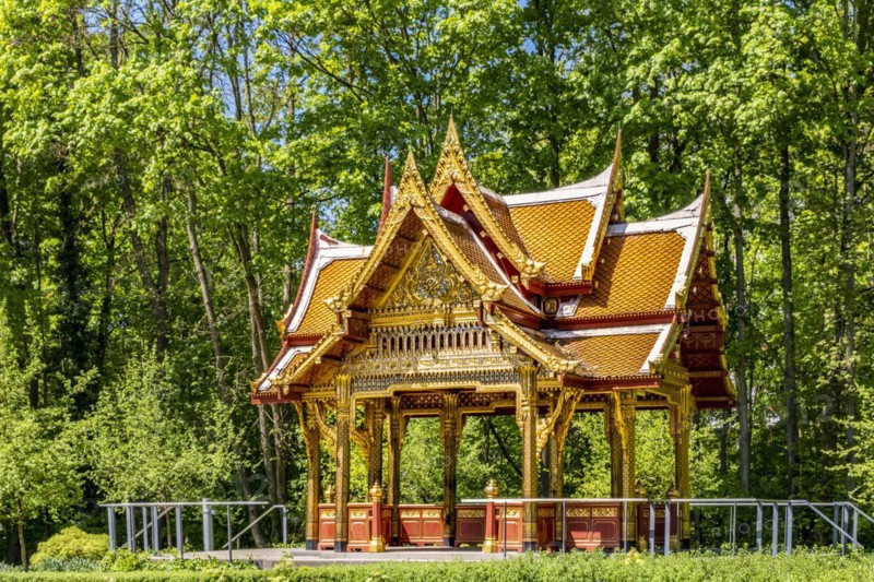 Siamese Temple Sala-Thai II in the spa gardens of Bad Homburg vor der Hoehe