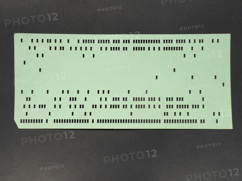 Green punched card for programming