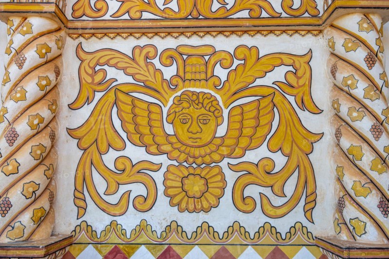 Colourful painting of the mission of Concepcion