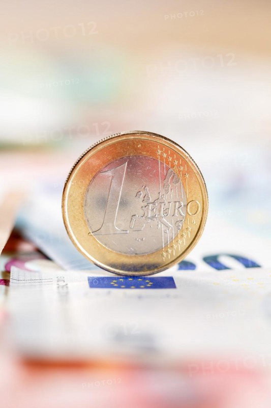 One euro Coin Save Money Finance Pay with Text Free Space in Stuttgart