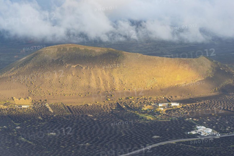 Panorama from Montana de Guardilama to Montana Diama and the wine-growing area of La Geria