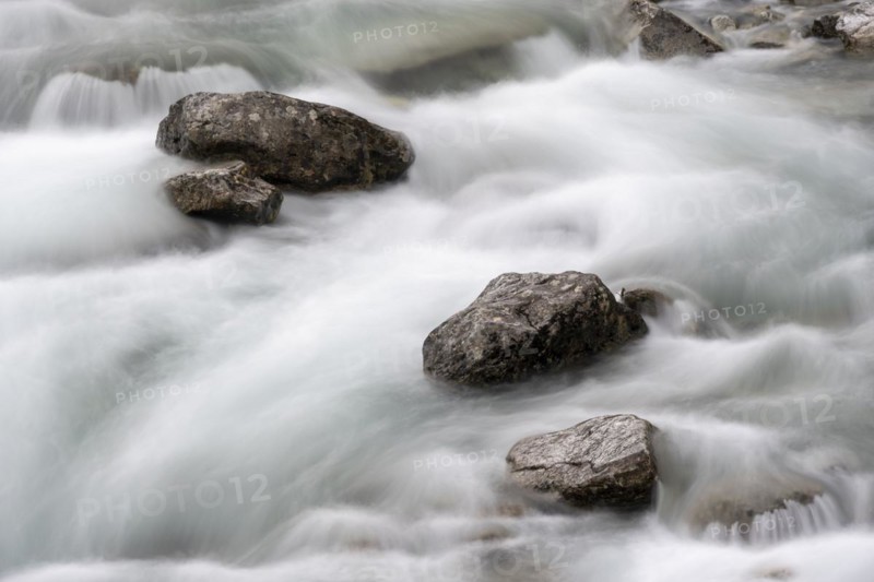 Water flowing over stones