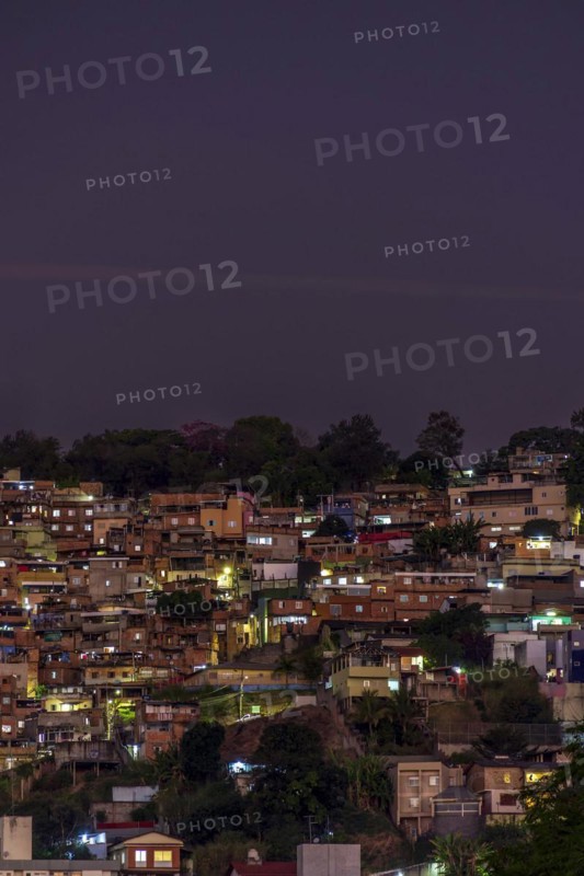 Slum at dusk in downtown Belo Horizonte in Minas Gerais