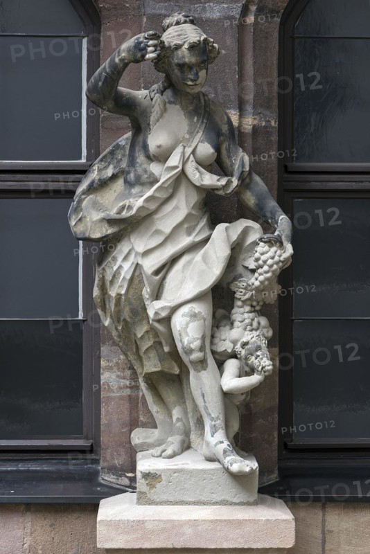 Statue depicting the season of autumn from the 18th century in the courtyard of the Fembohaus