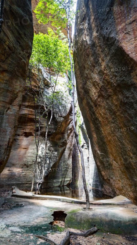 Overhanging cliffs at Pedra Furada