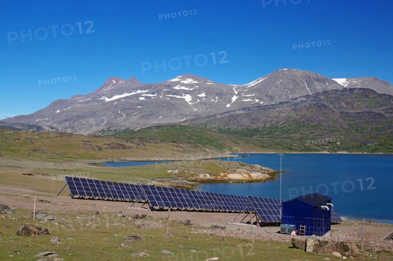 Solar panels in a barren landscape