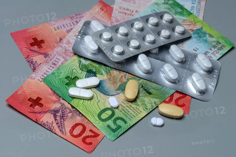 Swiss banknotes and medicines