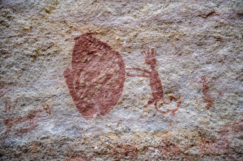 Rock art painting at Pedra Furada