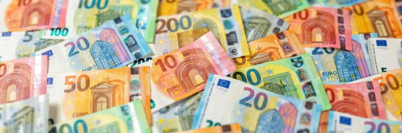 Euro banknotes save money finance background banner pay pay banknotes in Stuttgart