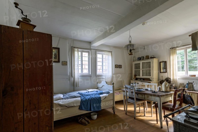 Historical rural parlour with bed