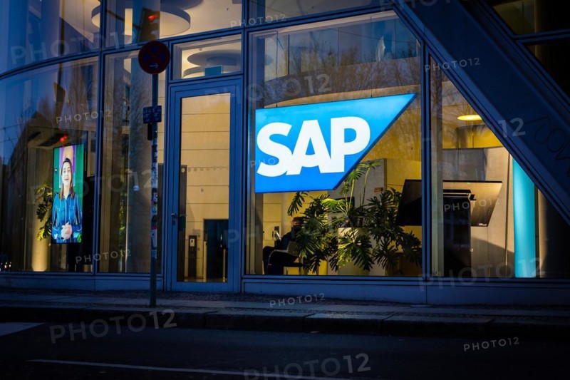 A logo of the SAP company is seen in a branch office in Berlin