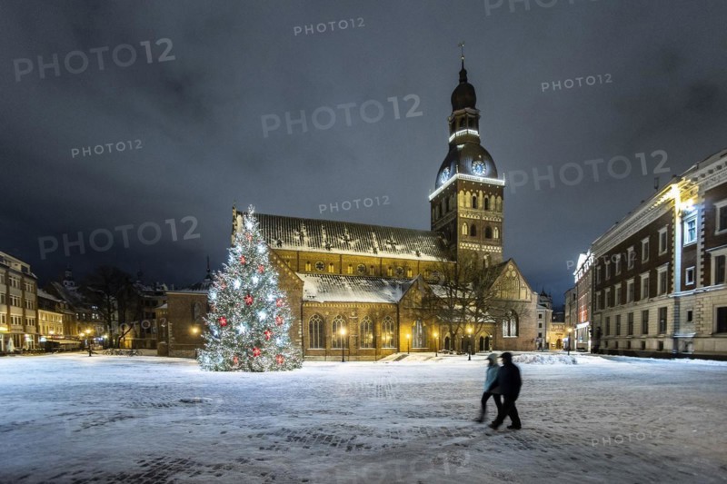 View of Riga Cathedral in winter in Riga