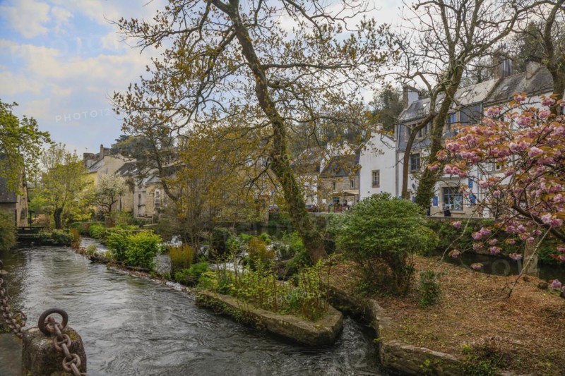 Artists' village of Pont-Aven in the Cornouaille at the beginning of the estuary of the river Aven into the Atlantic Ocean