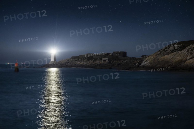 View of the lighthouse on the coast to the Celtic Sea in Le Conquet