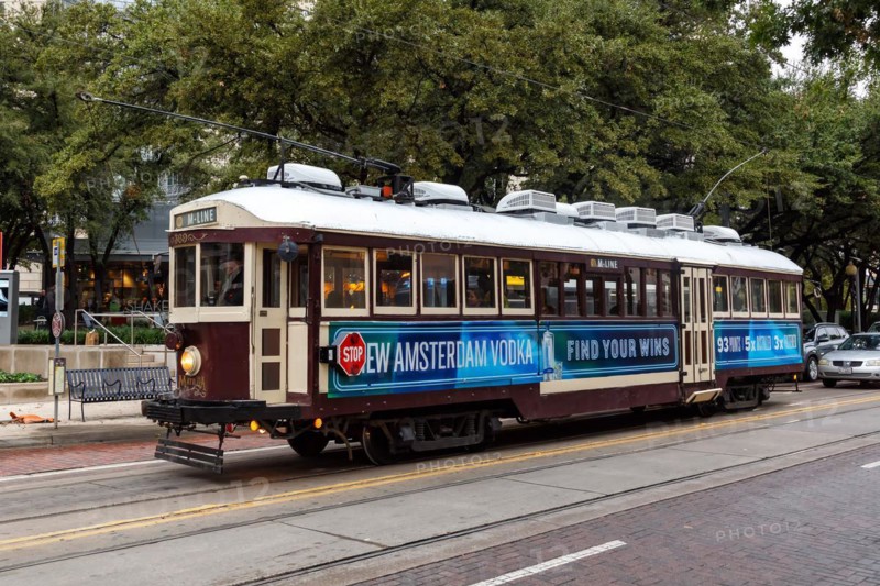 Historic Tram Tram Streetcar Rail Transit in Dallas