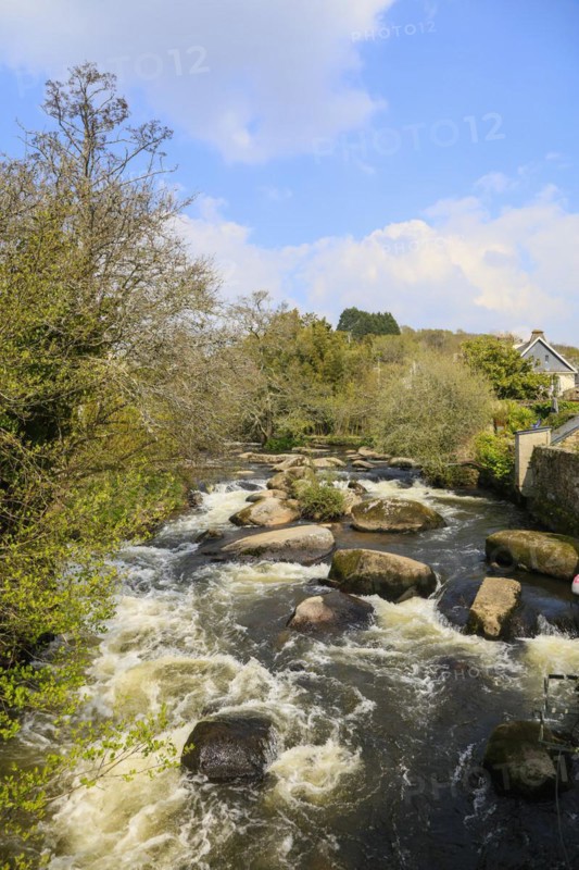 Artists' village of Pont-Aven in the Cornouaille at the beginning of the estuary of the river Aven into the Atlantic Ocean