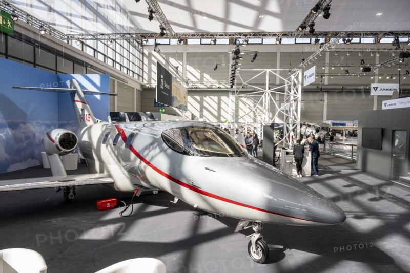 Twin-engine business jet of the manufacturer Honda Aircraft Company at the international trade fair for general aviation AERO Friedrichshafen 2023