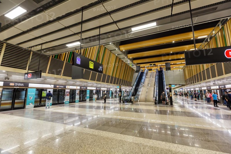 Metro Singapore underground at the Woodlands underground station on the Thomson East Coast Line in Singapore