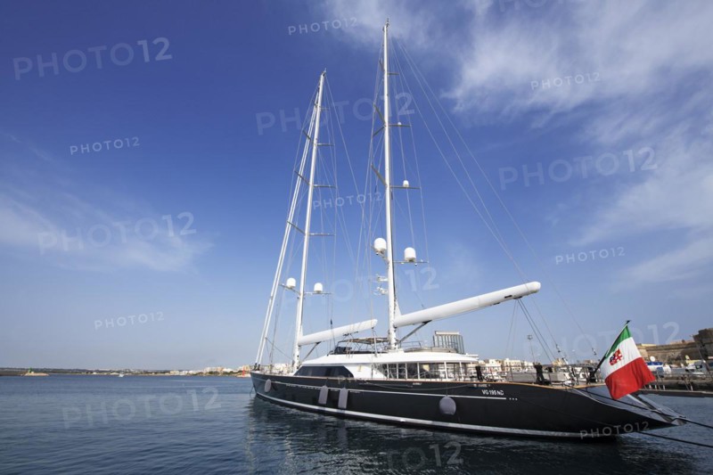 Luxury sailing yacht Seven in harbour