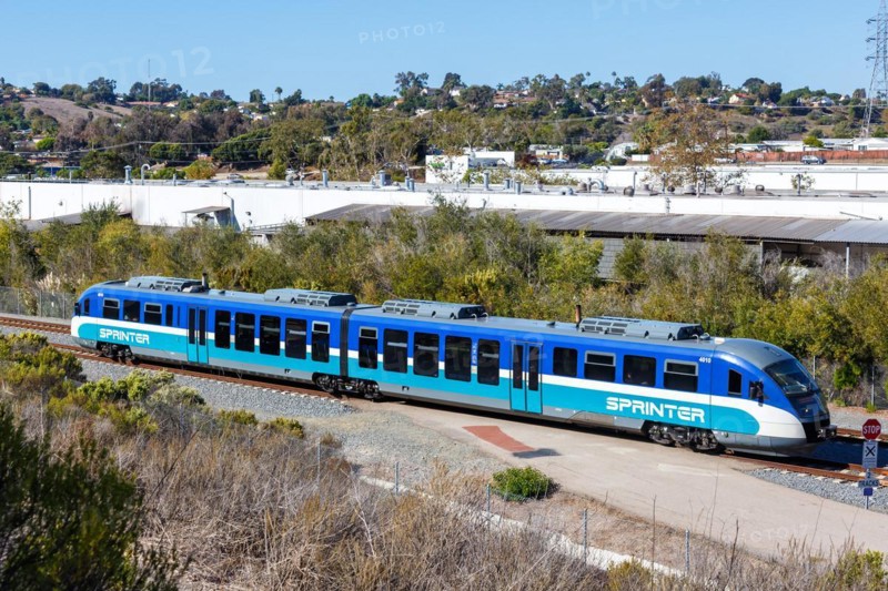 Siemens Desiro Sprinter commuter train passenger train railway in Oceanside