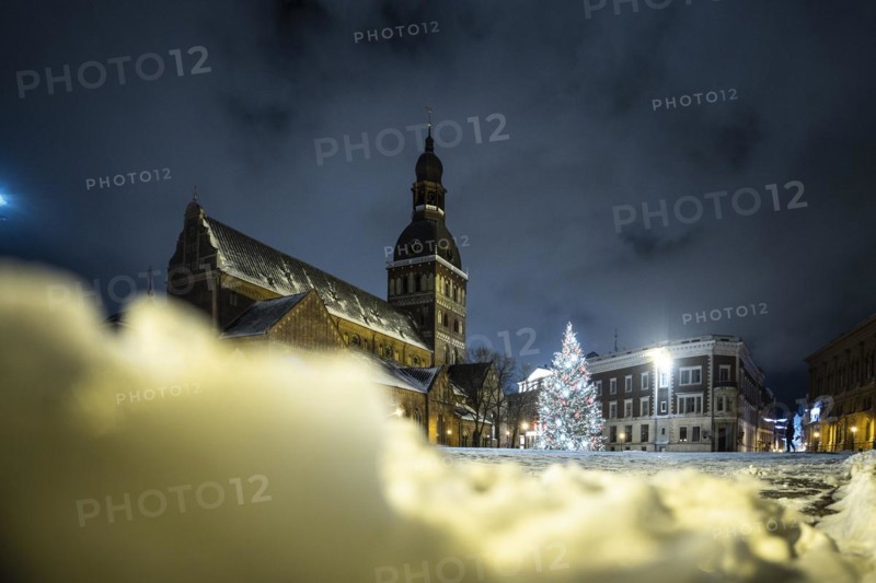 View of Riga Cathedral in winter in Riga