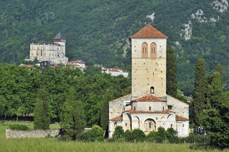 The basilica Saint-Just de Valcabrere in Romanesque style and the Saint-Bertrand-de-Comminges Cathedral at Comminges
