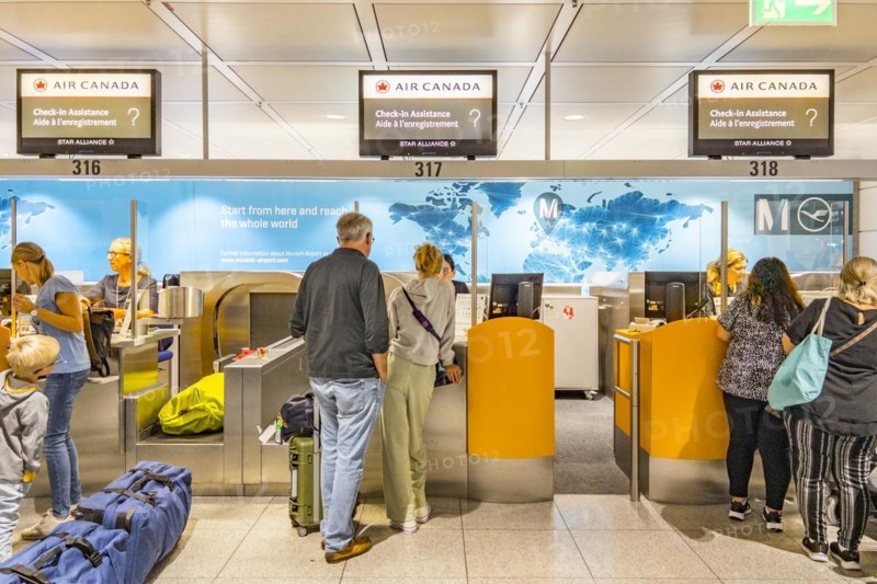 At the check-in for sports baggage