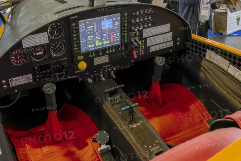 Modern pilot instrument panels with displays in the cockpit
