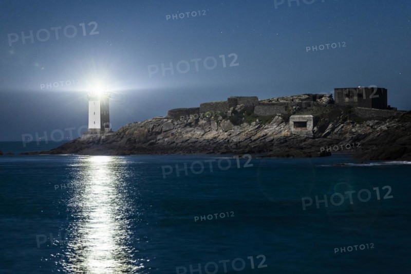 View of the lighthouse on the coast to the Celtic Sea in Le Conquet
