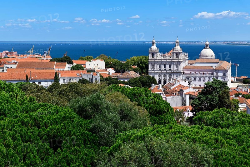 View from the Miradouro de Santa Luzia over the Alfama and the Tagus