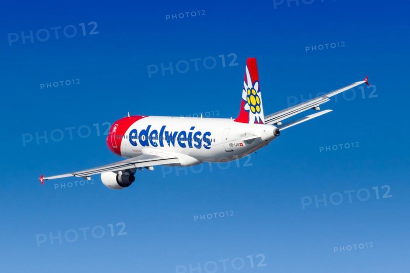 An Airbus A320 aircraft of Edelweiss with registration HB-IJW at Madeira Airport