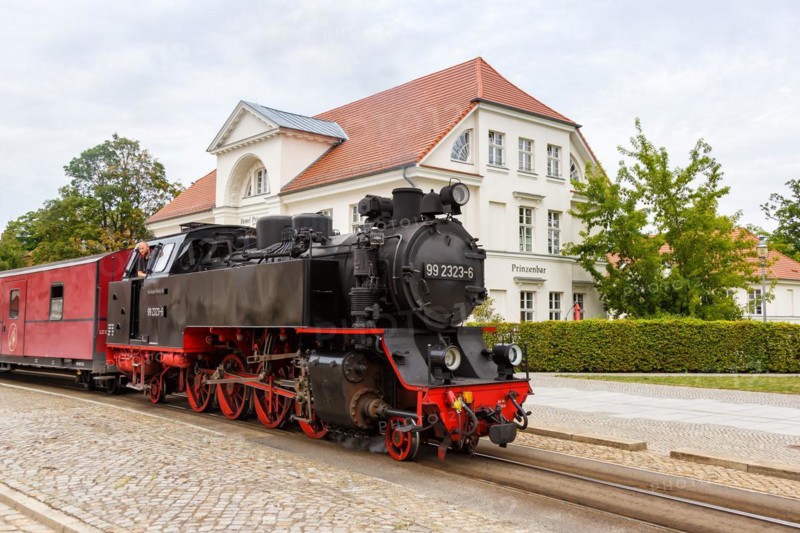 Steam train of the Baederbahn Molli railway Steam locomotive in Bad Doberan