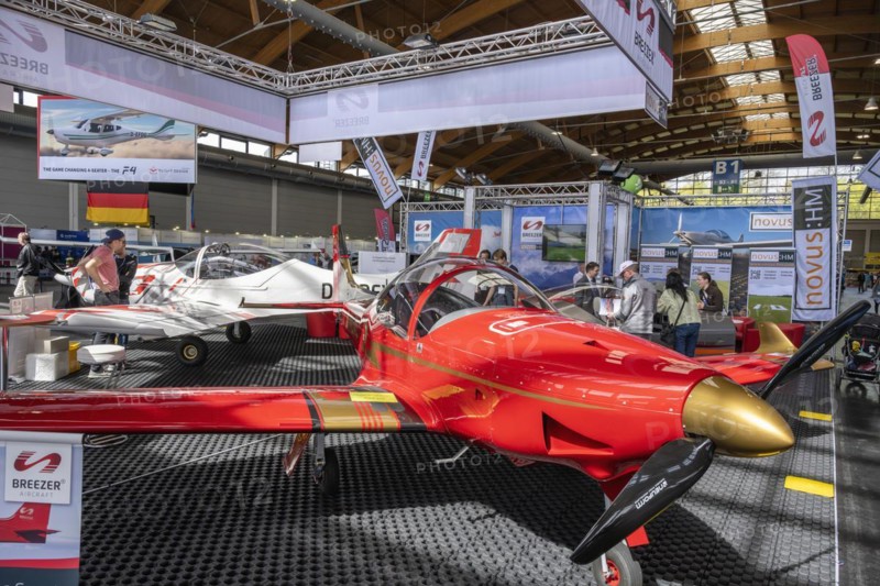 Ultralight aircraft exhibited by the German manufacturer Breezer at the international trade fair for general aviation AERO Friedrichshafen 2023