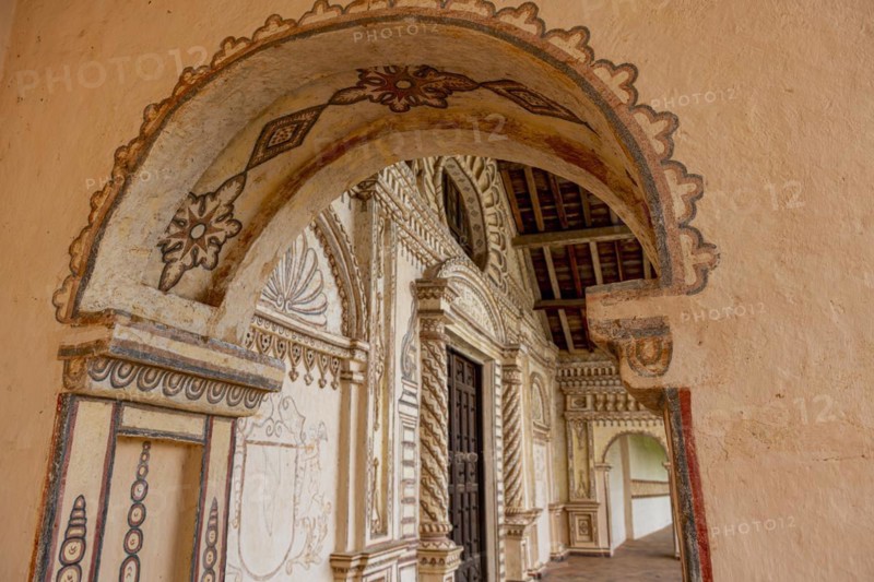 Colourful painted fron portal