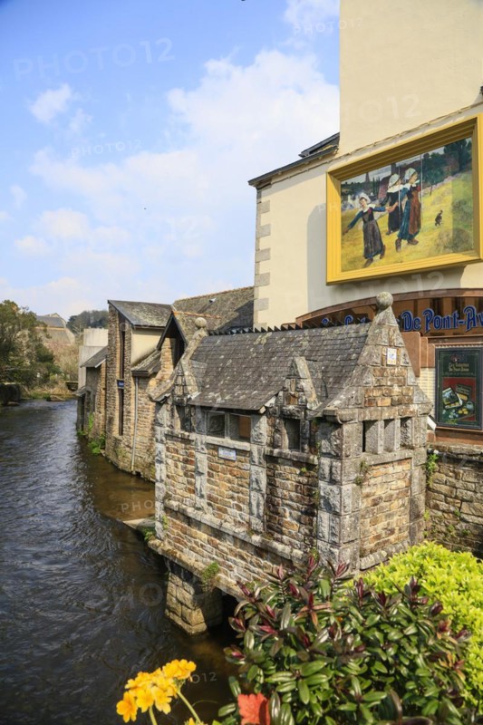 Artists' village of Pont-Aven in the Cornouaille at the beginning of the estuary of the river Aven into the Atlantic Ocean