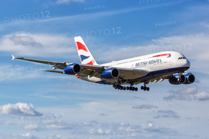 A British Airways Airbus A380-800 with registration G-XLEJ at Miami Airport