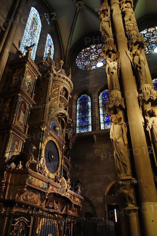 Astronomical clock and the pillar of angels in the Cathedral of Our Lady of Strasbourg