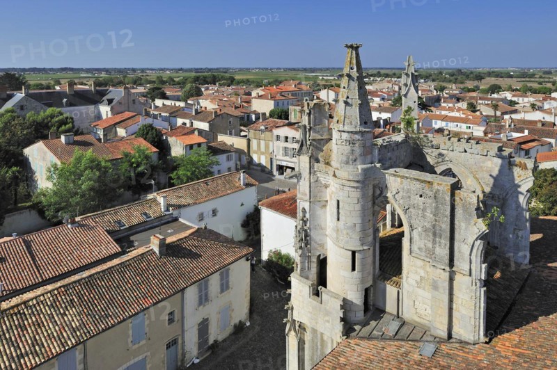 View from the Gothic church Eglise Saint-Martin de Saint-Martin-de-Re on the island Ile de Re