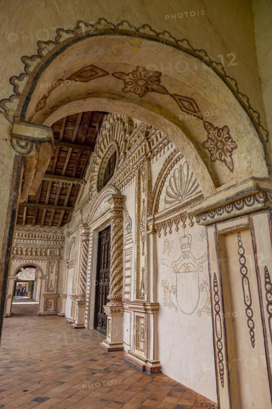Colourful painted fron portal