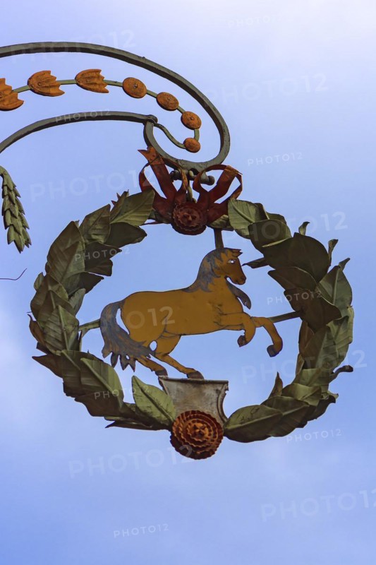 Detail of the historic nose sign of a former inn