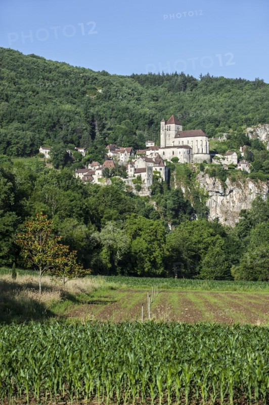View over the medieval village Saint-Cirq-Lapopie
