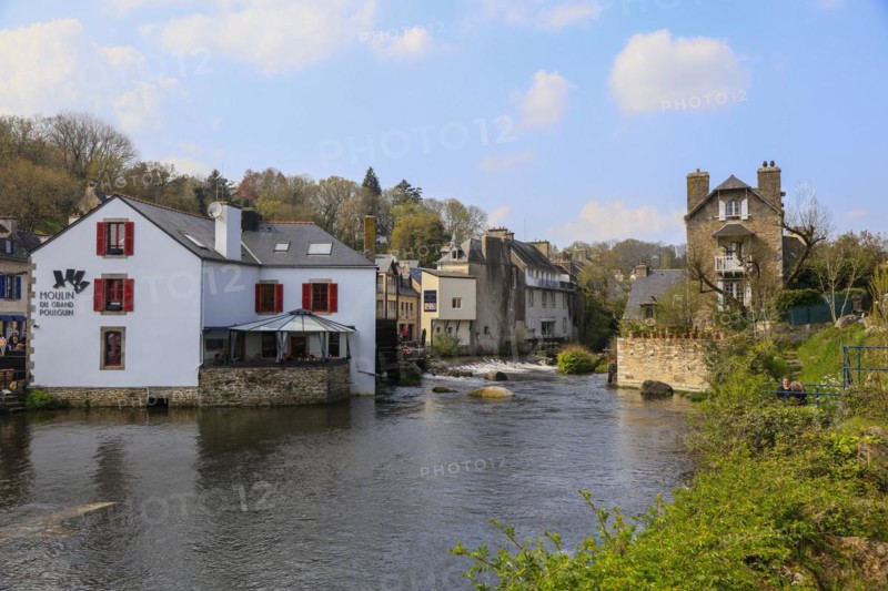 Artists' village of Pont-Aven in the Cornouaille at the beginning of the estuary of the river Aven into the Atlantic Ocean