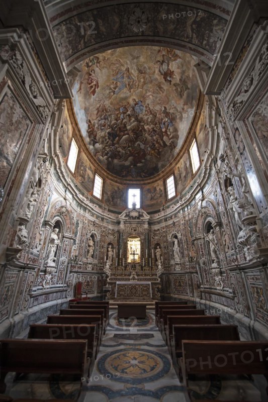 Baroque chapel with 18th century marble mosaics and statues San Cataldo Cathedral
