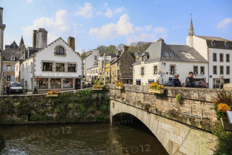 Artists' village of Pont-Aven in the Cornouaille at the beginning of the estuary of the river Aven into the Atlantic Ocean