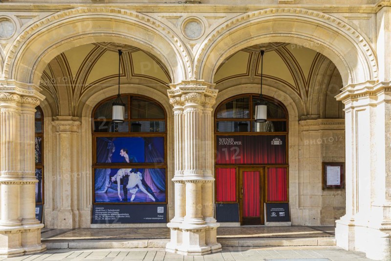 Stage entrance of the Vienna State Opera on Kaerntner Strasse